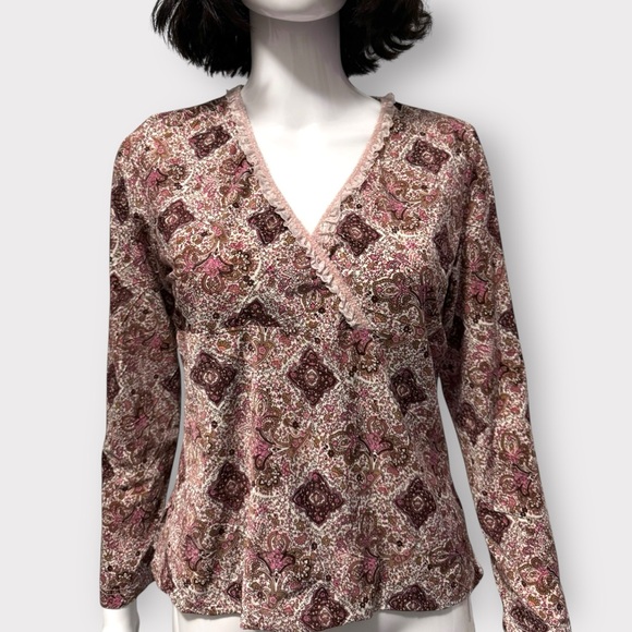 Vintage Y2K Paisley & Lace Top - Picture 1 of 6
